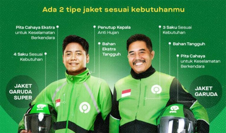 perbedaan jaket gojek garuda super dan biasa